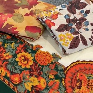 Three Autumn Thanksgiving tablecloths